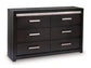 Shoralli - Six Drawer Dresser - Black