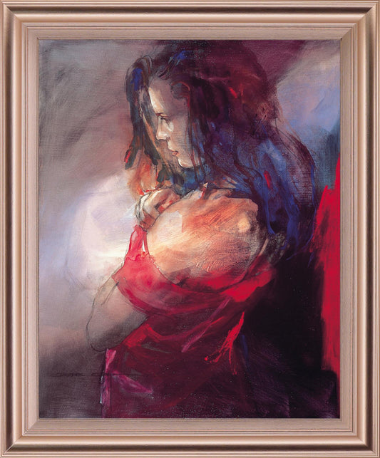 Ember Muse - 28" x 34" Framed Wall Art - Red