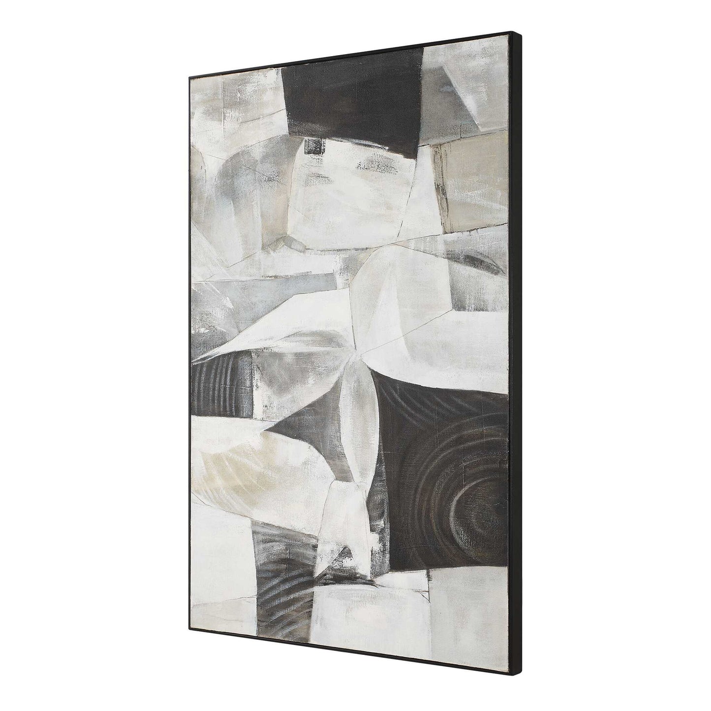 Folding - Time Framed Abstract Art - Black / Brown / Gray / White