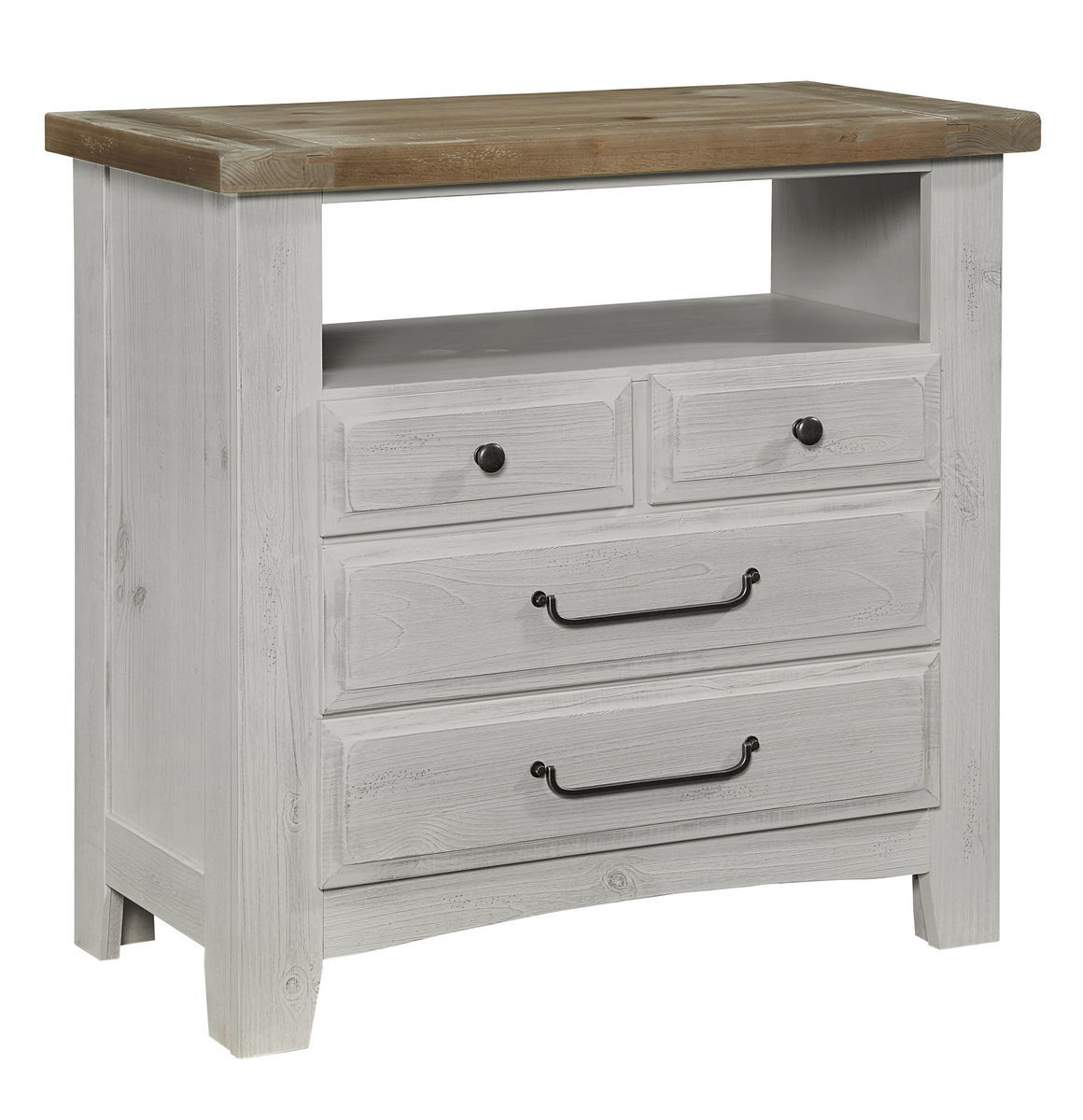 Sawmill - 4-Drawer Media Chest - Alabaster 2-Tone