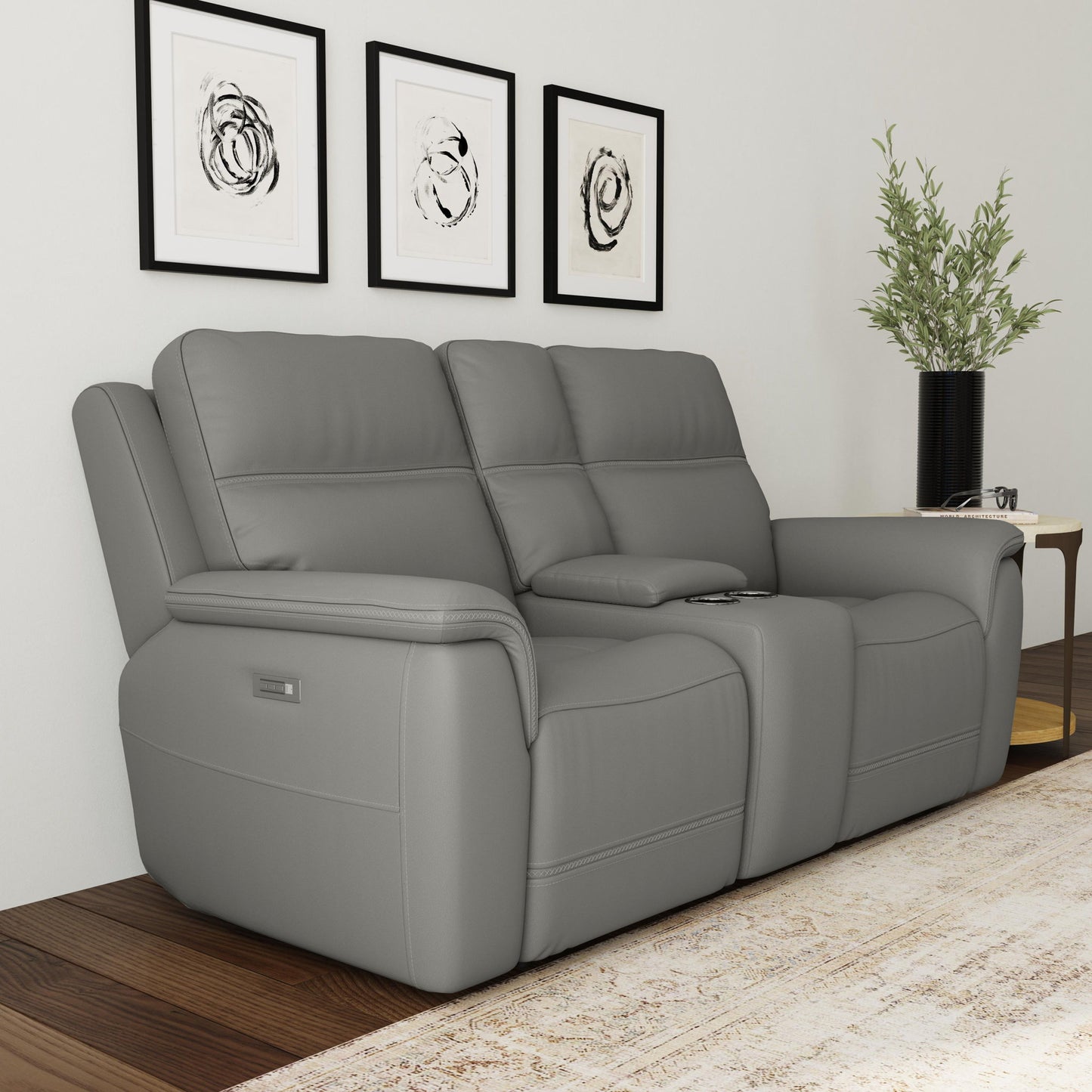 Sawyer - Power Reclining Loveseat With Console, Power Headrests, Lumbar