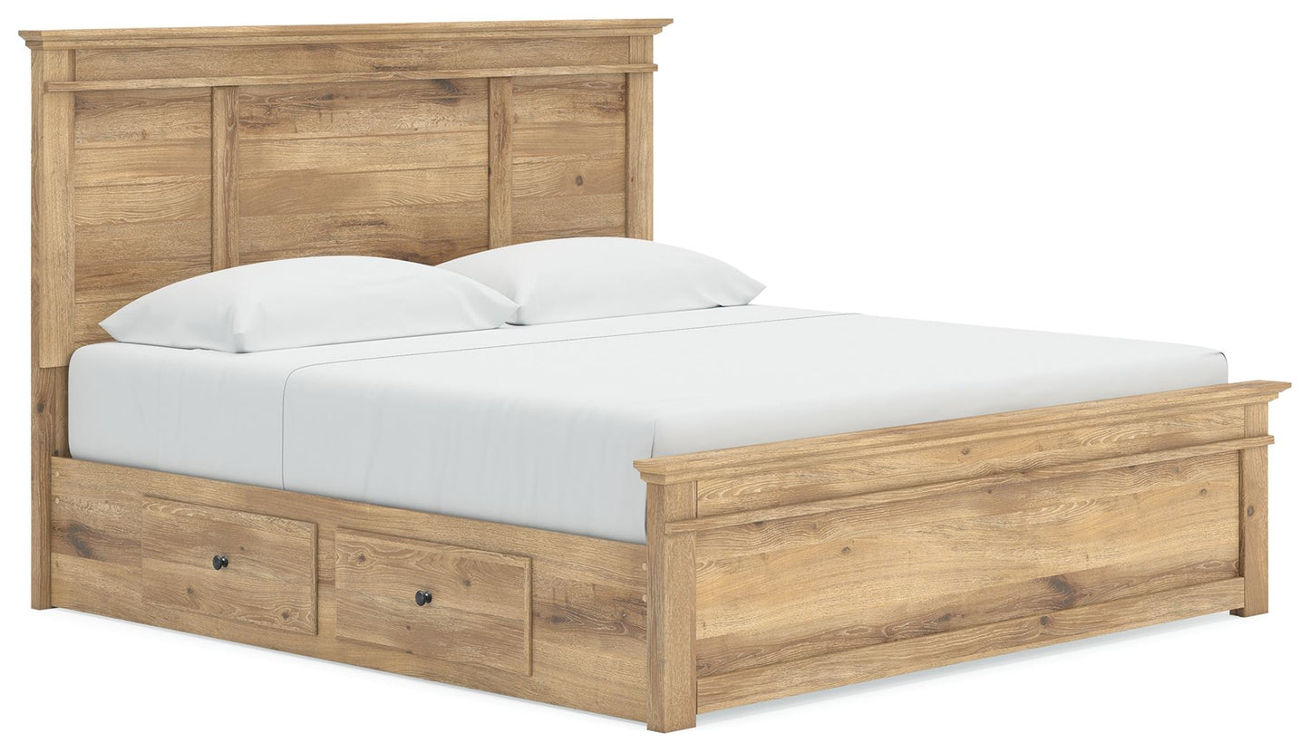 Makidern - Panel Storage Bed With Under Bed Storage Unit
