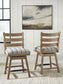 Ridgester - Upholstered Swivel Barstool (Set of 2) - Light Brown
