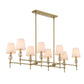Arques - 8 Light Linear Chandelier - White / Gold