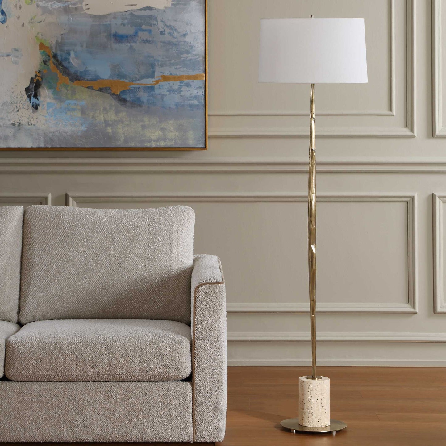 Halen - Brass Floor Lamp - Brass,Gold