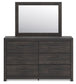 Hollivern - Dresser And Mirror - Dark Gray