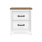 Kerisden - Two Drawer Night Stand - White / Brown