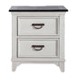 Allyson Park - 2 Drawer Nightstand With Charging Station - Wirebrushed White / Charcoal