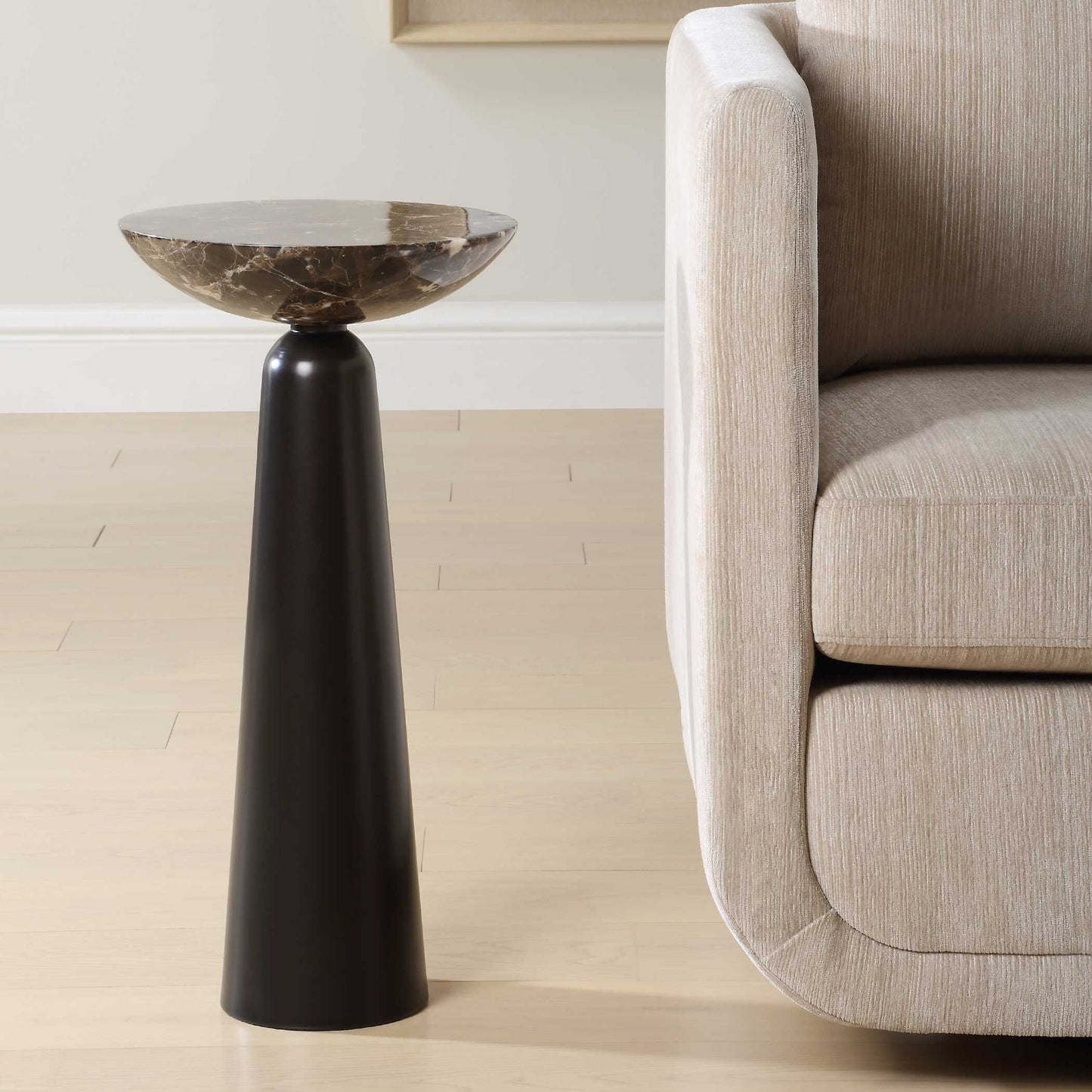 Hastings - Marble Accent Table - Dark Brown