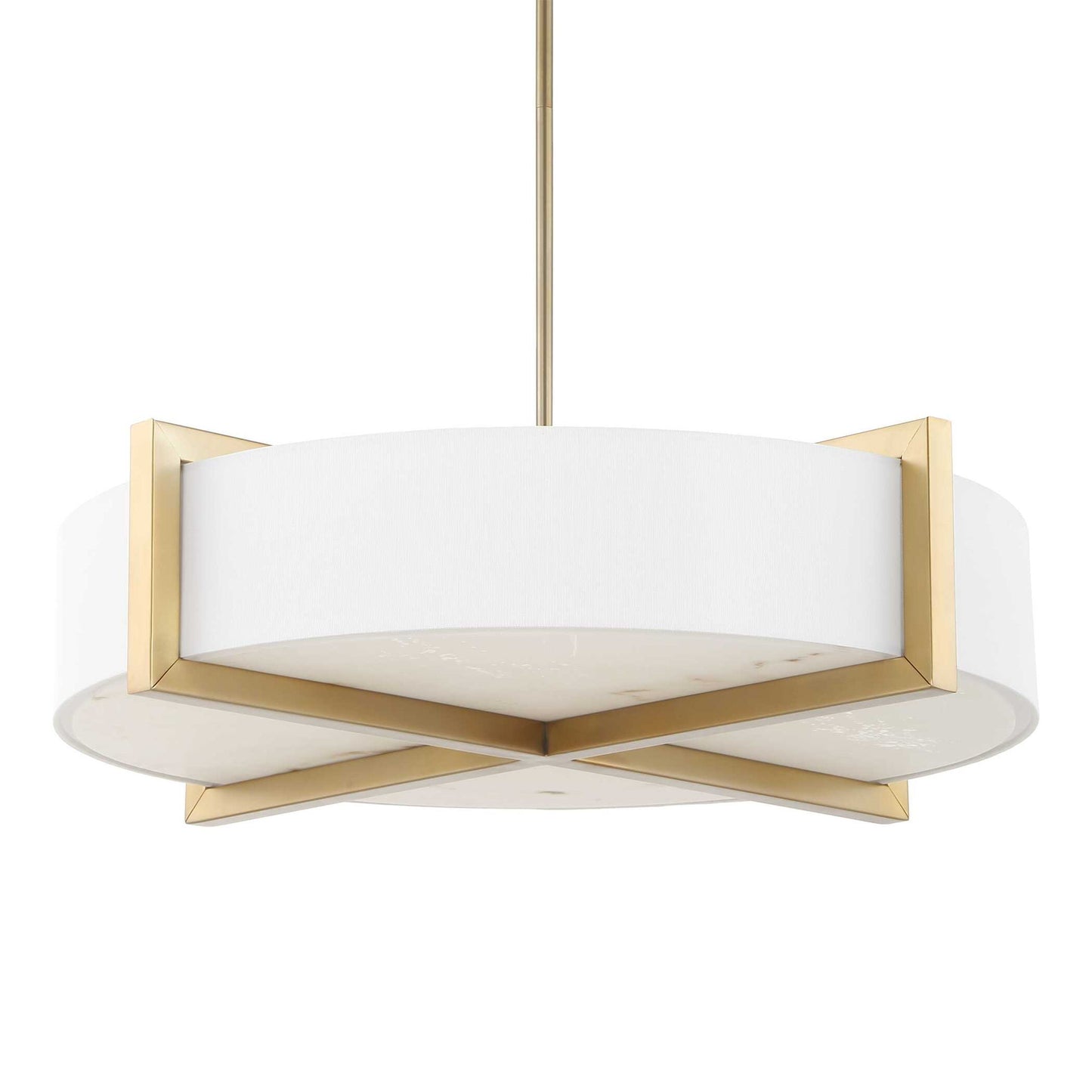 Cresson - 4 Light Drum Pendant - White / Gold