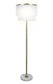 "Tassel Elegance I" Metal Floor Lamp - Soft Gold / White Marble