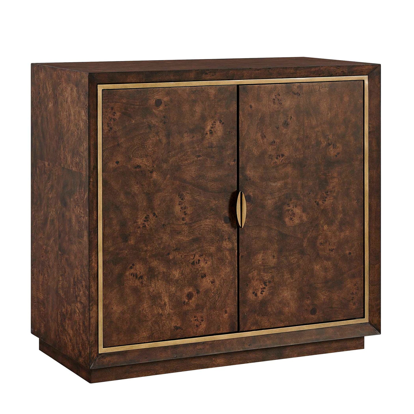 Flores - Burl Wood 2 Door Cabinet - Brass,Woodtone