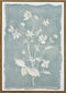 "Whispering Blooms I" Hand-Embellished Canvas In Frame - Blue / White