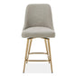 Bramwell - Upholstered Counter Stool - Gray / Gold