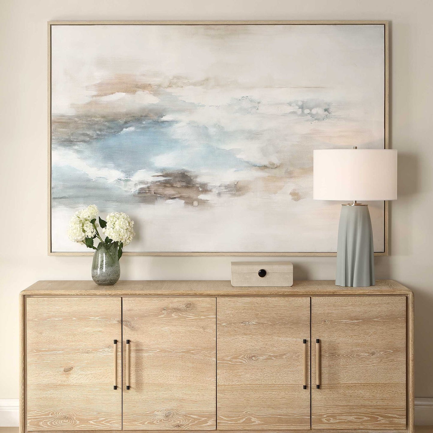 Chasing Blue - Coastal Canvas Art - Blue / Brown / Gray / White