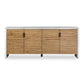 Brinson - Carved Wood 4 Door Cabinet - White / Woodtone