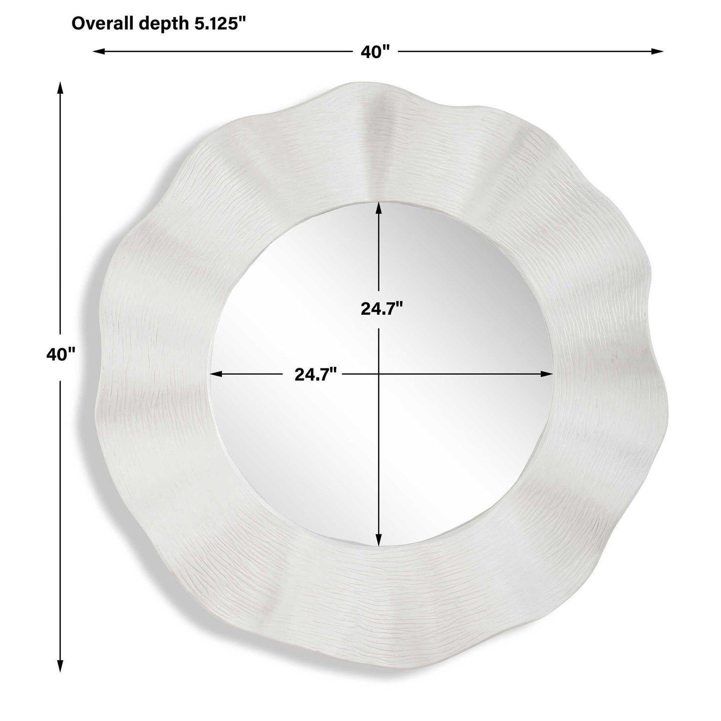 Wave Length - Round Mirror - White
