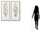 24x54 Hand Painted Textured Canvas In Frame (Set of 2) - White