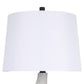 Sculpted Waves Resin & Metal Table Lamp (Set of 2) - White Stone / Matte Black