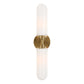 Wellsville - 2 Light Brass Sconce - White / Gold