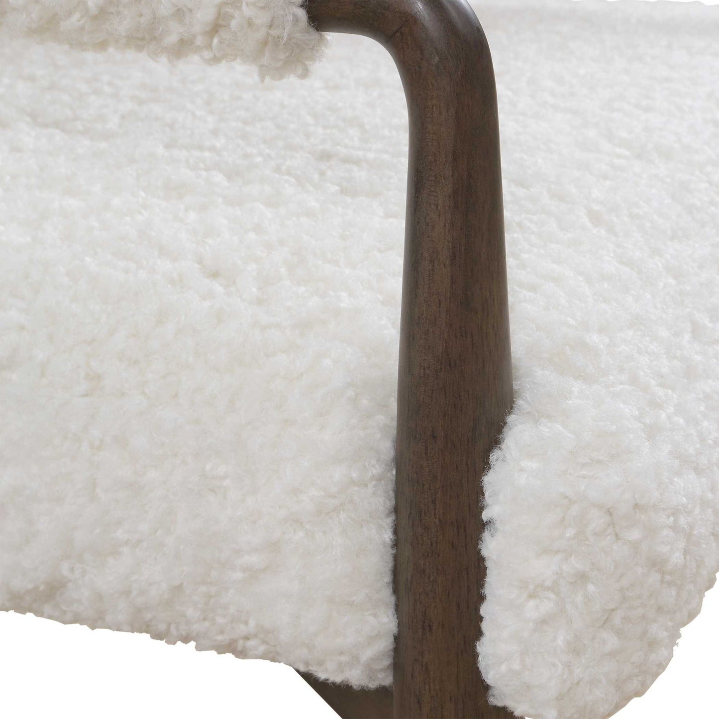 Austell - Shearling Dining Chair - Brown / White