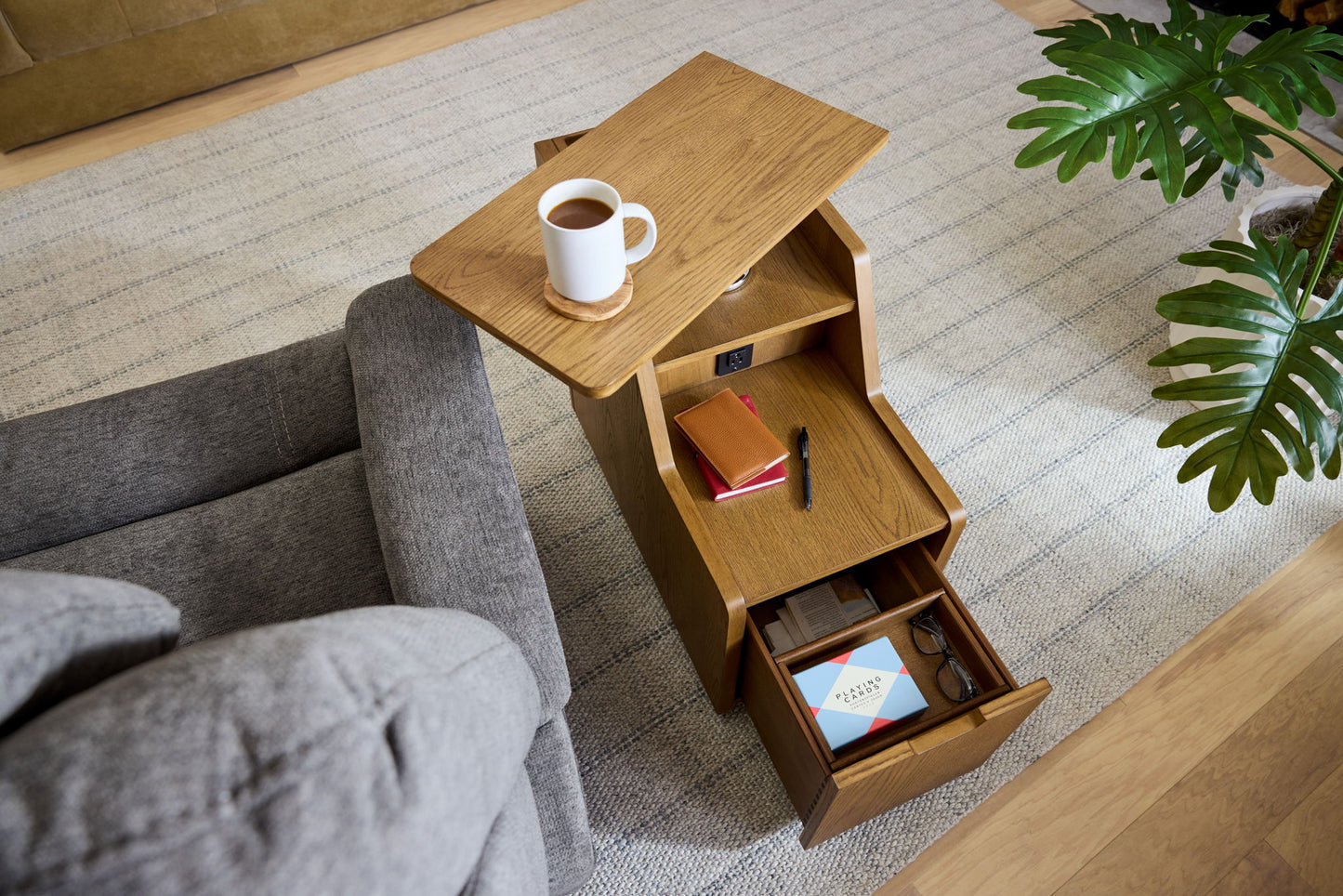 Sidekick - Smart Side Table - Light Brown