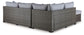 Petal Road - Loveseat Sectional, Ottoman, Table Set (Set of 4) - Gray