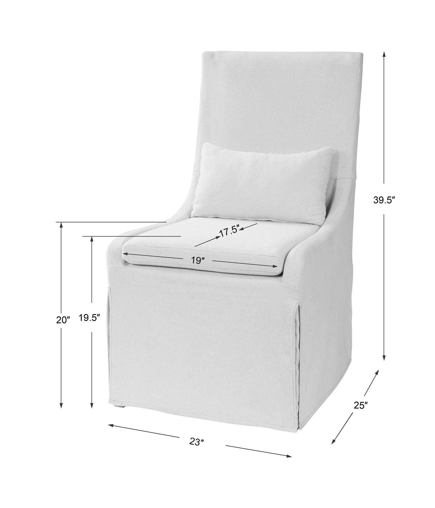 Coley - Linen Armless Chair - White