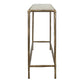 Minerva - Marble Top Console Table - Brass / Gray / White