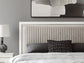 Zuraleus - Upholstered Panel Platform Bed With Roll Slats