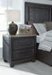 Foyland - Two Drawer Night Stand - Black / Brown