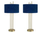 "Velvet Radiance" Metal Table Lamp (Set of 2) - Plated Gold Fiish