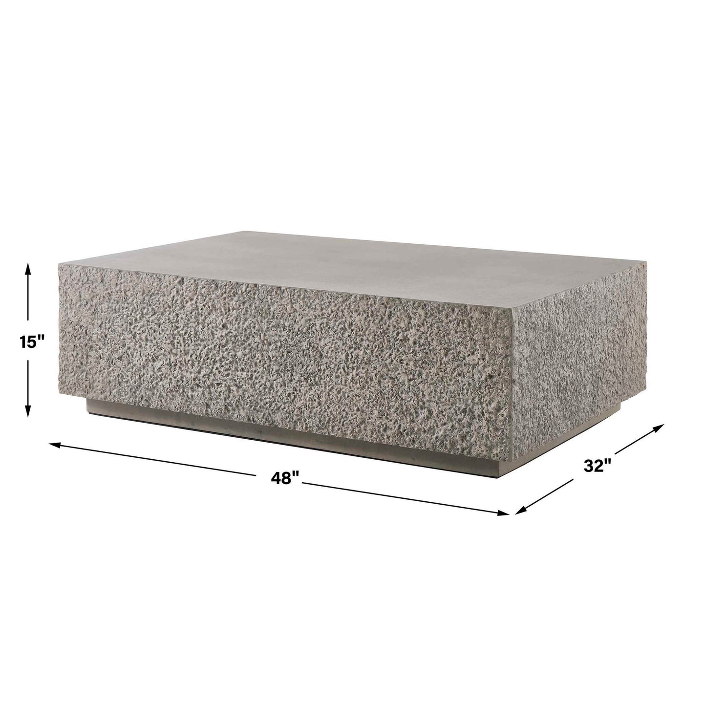 Hesston - Outdoor Concrete Coffee Table - Brown / Gray