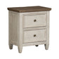 Heartland - 2 Drawer Nightstand With Charging Station - Antique White / Tobacco Tops