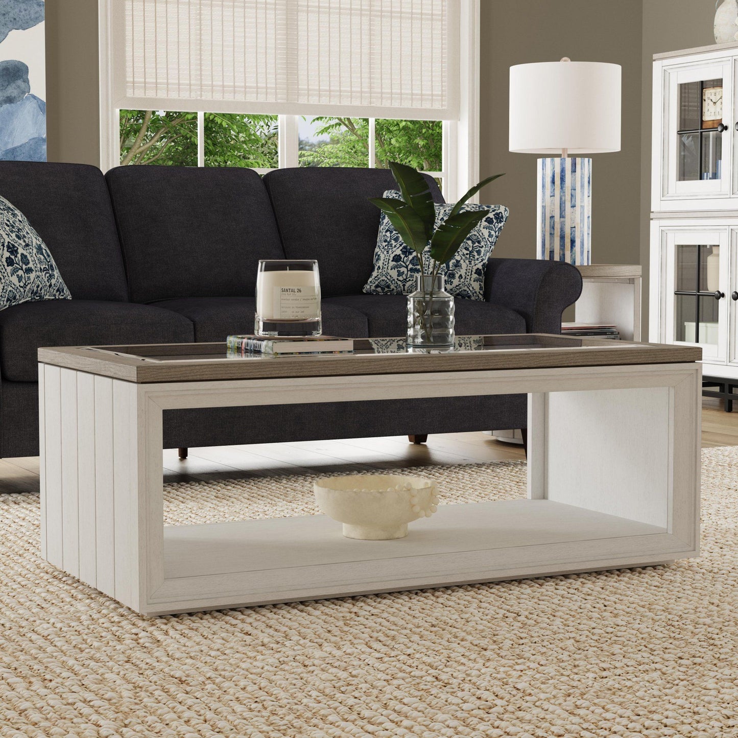 Melody - Rectangular Coffee Table With Casters - White