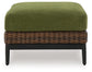 Horizon Hall - Ottoman With Cushion - Brown / Green
