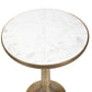 Gianno - Round Marble Side Table - Brass / White