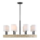 Faiyam - 8 Light Rattan Chandelier - Black