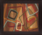 Overlapping Shapes - 28" x 34" Framed Wall Art - Dark Brown