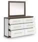 Kendanport - 4 Pc. - King Platform Bed, Dresser, Mirror And Nightstand - Brown / White