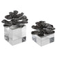 Indian Lotus - Metallic Flowers (Set of 2) - Silver