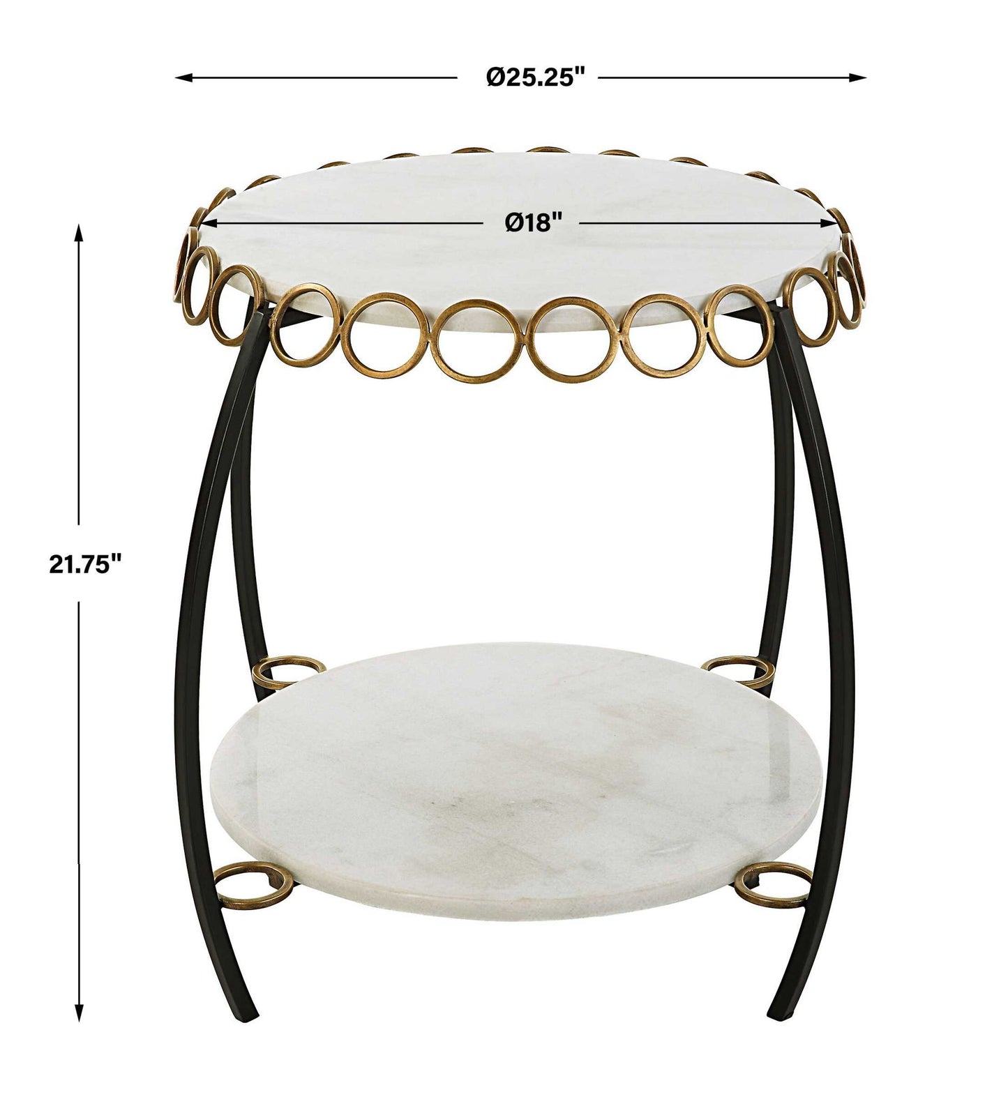 Chainlink - Marble Side Table - White