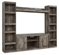 Wynnlow - 4-Piece Entertainment Center With LG TV Stand W/Fireplace Option - Gray
