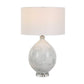 Clary - Horizontally Striped Table Lamp - Gray / White