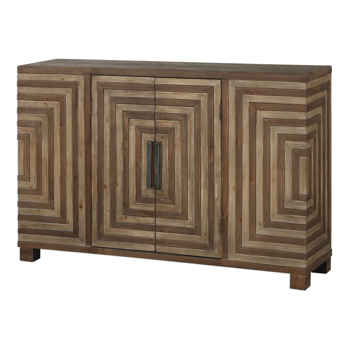 Layton - Geometric Console Cabinet - Light Brown
