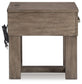 Loyaska - Rectangular End Table - Grayish Brown