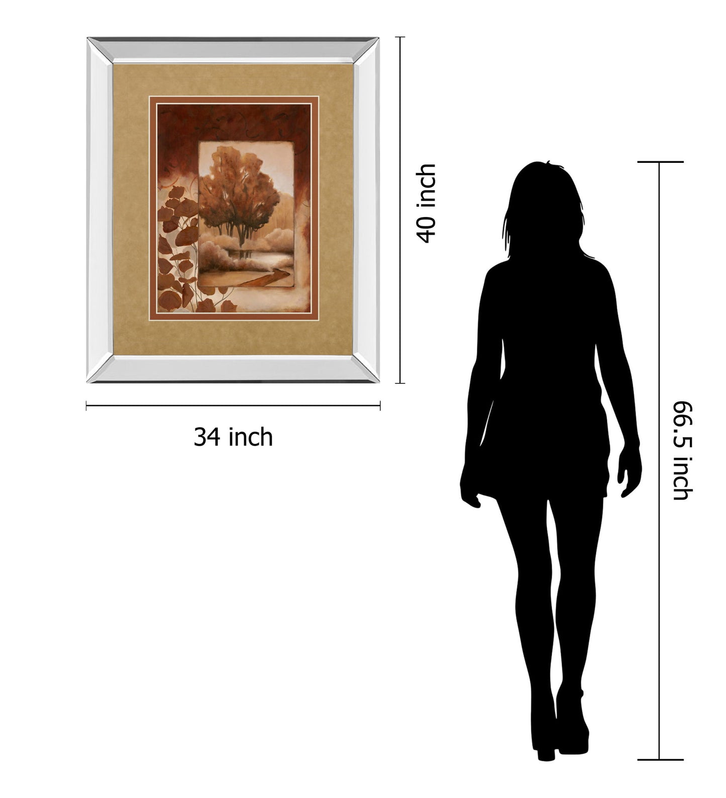 Mirrored Frame Fall Vignette I By Carol Robinson - Red