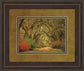 Road Lined With Oaks & Flowers By William Guion And Mossy Oak Native Living - Framed Print Wall Art - Green
