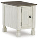 Havalance - Chair Side End Table - White / Gray