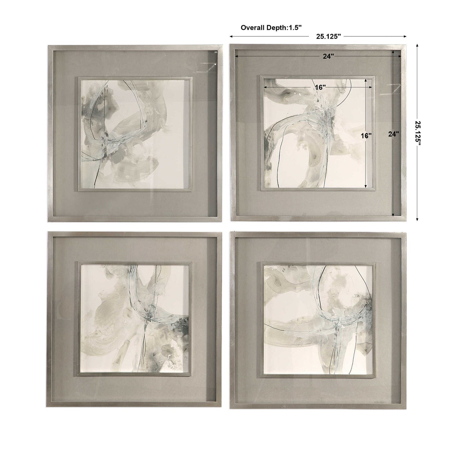Divination - Abstract Art (Set of 4) - Beige